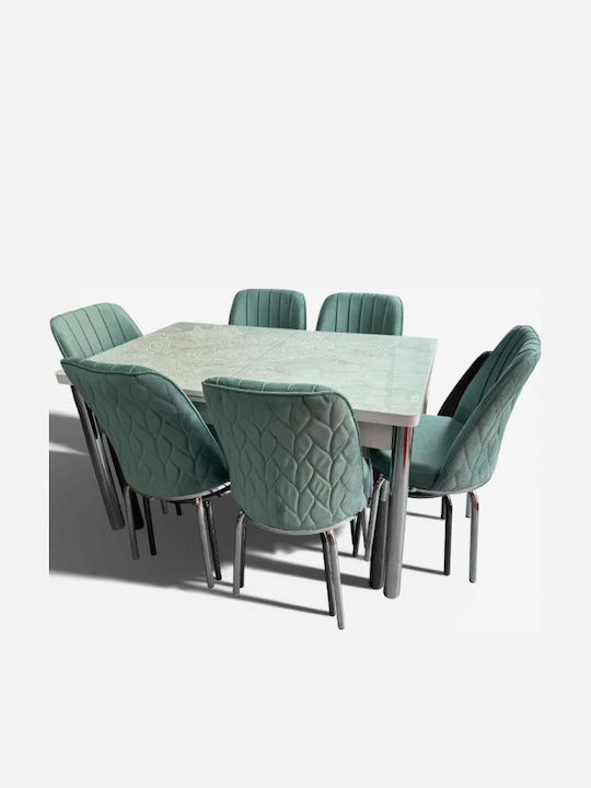 Esszimmermöbel-Set mit 6 Stücken 170x80cm