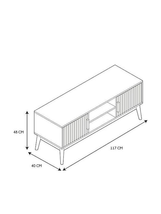 Έπιπλο Τηλεόρασης Klaus Μπεζ Μ117xΠ40xΥ48cm