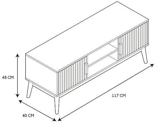 Έπιπλο Τηλεόρασης Klaus Μπεζ Μ117xΠ40xΥ48cm