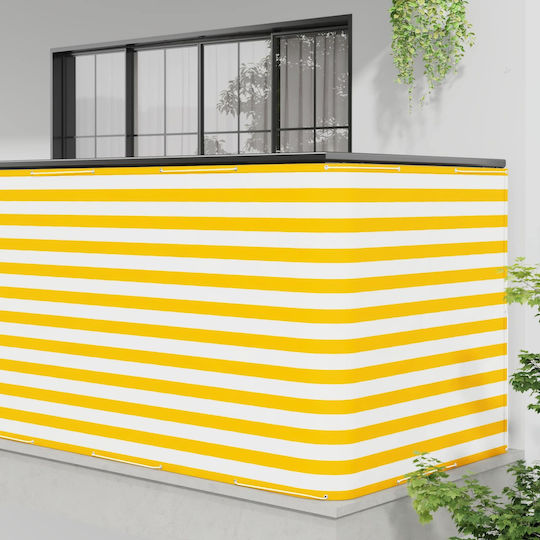 vidaXL Yellow Shade Divider with PU Coating 1.5x5m 160gr/m²