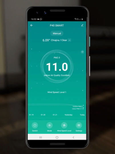 AlecoAir P40 Smart Ιονιστής / Καθαριστής Αέρα για Χώρους 40m²