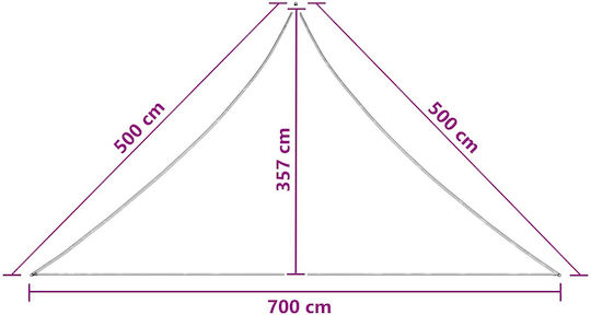 vidaXL Τρίγωνο Πανί Σκίασης Μαύρο 5x7x5m