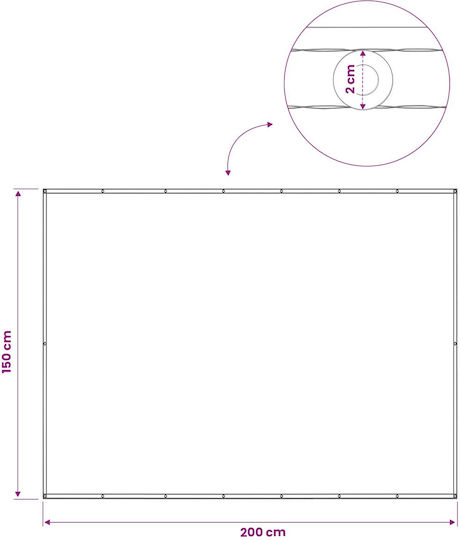 vidaXL Orange Shade Divider with PU Coating 1.5x2m 160gr/m²