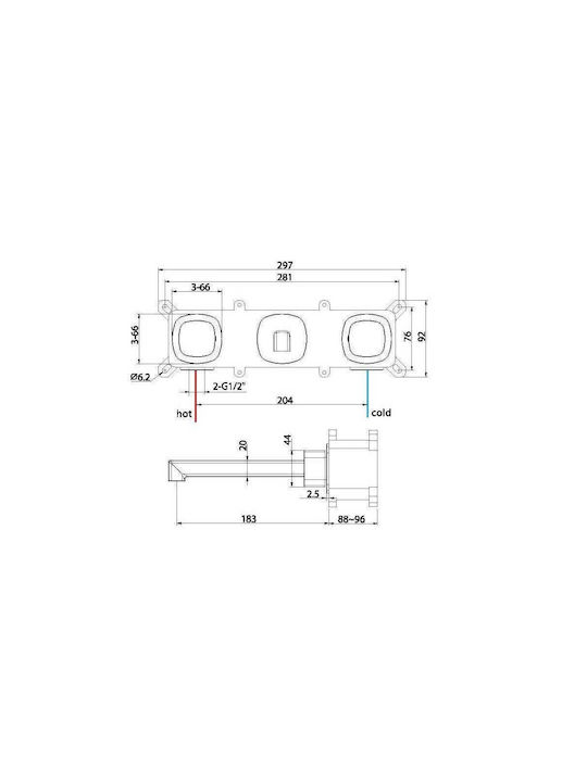 Imex Built-in Faucet Mixer for Bathroom Sink Silver