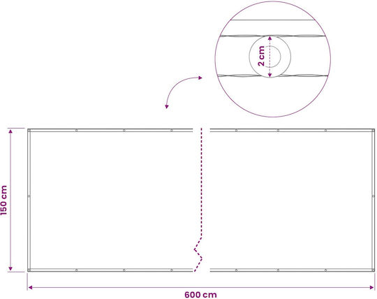 vidaXL Schattengewebe Blau mit PU-Beschichtung 1,5x6m 160g/m²