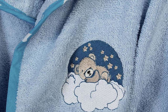 Dimcol Παιδικό Μπουρνούζι Sky Blue με Κουκούλα