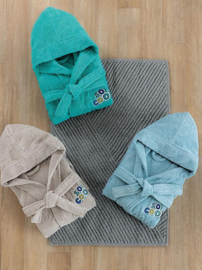 Palamaiki Kinderbademantel Cool Cool Blau mit Kapuzen-