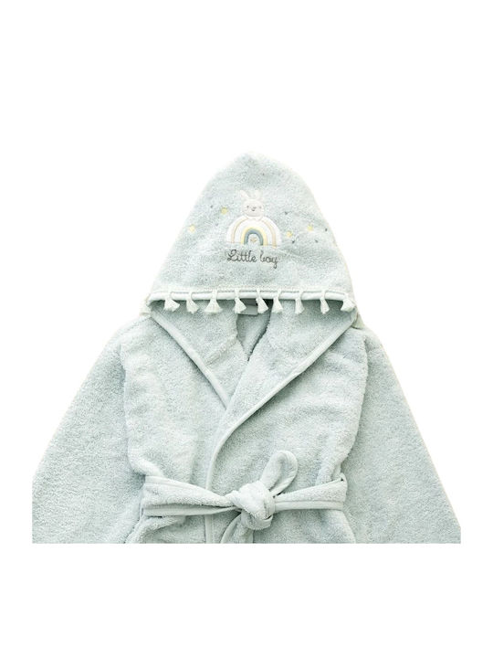Nima Petit Bebe Kids Bathrobe Light Blue Hooded