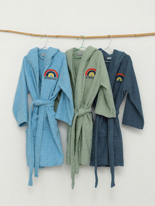 Palamaiki Kids Hooded Bathrobe Super Dude Blue