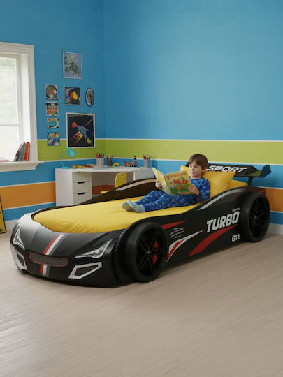 Turbo Kinderbett Kinderbetten Einzeln Schwarz für Matratze x