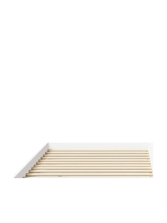 Kinderbett Einzel mit Schreibtisch Weiß für Matratze 80x200cm