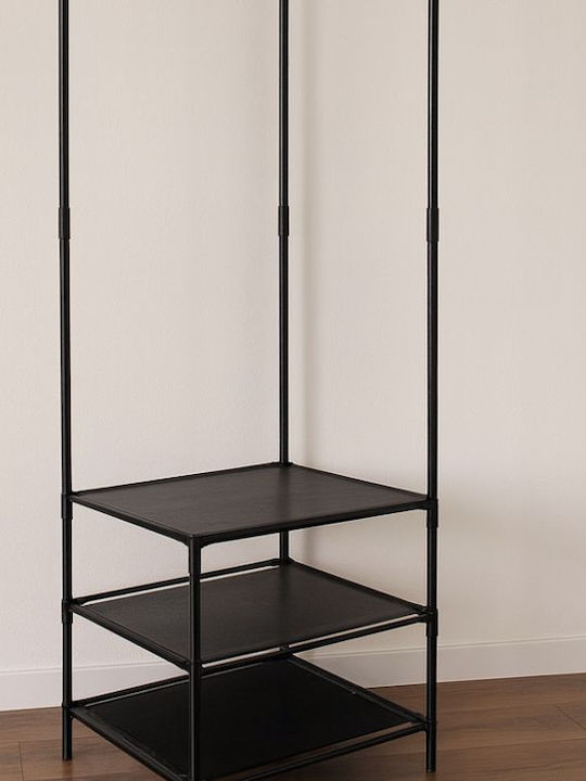 Verk Group Κρεμάστρα Δαπέδου από Μέταλλο Μαύρη 42cm