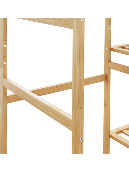 vidaXL Floor Garment Rack Bamboo Telescopic Beige 100x50x184.5cm