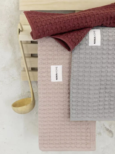 Nima Set 3tlg Handtuch aus 100% Baumwolle in Gray Farbe 70x70cm 3Stück