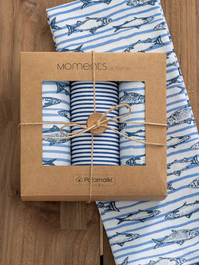 Palamaiki Kitchen Towel in Blue Color 40x70cm 2 Pieces Palamaiki Kitchen Towel in Blue Color 40x70cm 2 Pieces
