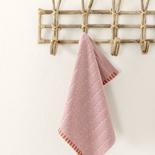Nima Nima Küchenhandtuch aus 100% Baumwolle in Rosa Farbe 40x60cm Nima Nima Küchenhandtuch aus 100% Baumwolle in Rosa Farbe 40x60cm