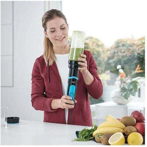 Braun Multiquick 5 Vario Fit Handmixer mit Inox-Stab 1000W Blauer