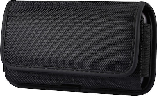 Robuste Mittelfach Handyhülle Oxford Stoff Horizontal Platzierung Kartenfach Lederoptik Passend Für Smartphones Bis 5,4 Zoll Schwarze