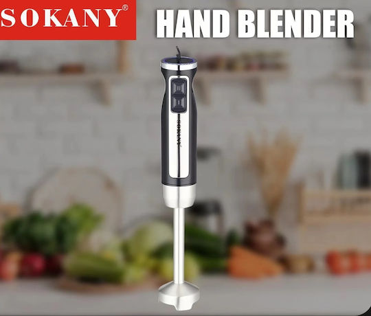 Sokany Hand Blender with Stainless Steel Rod 800W Black