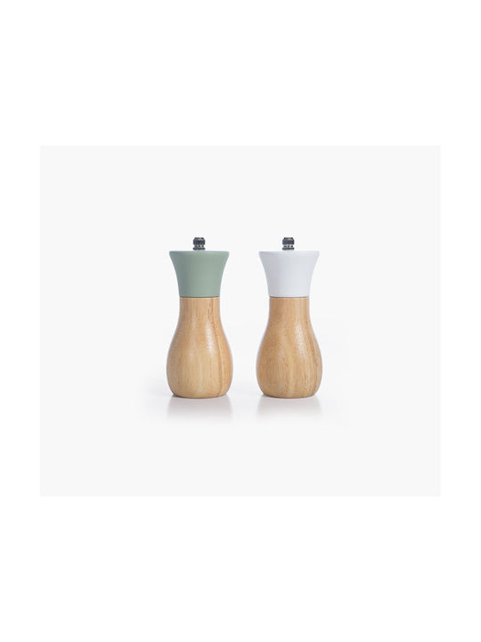 Salt Pepper Mill Flop 6x14 Green Nef-nef Homeware Ceramic Wood