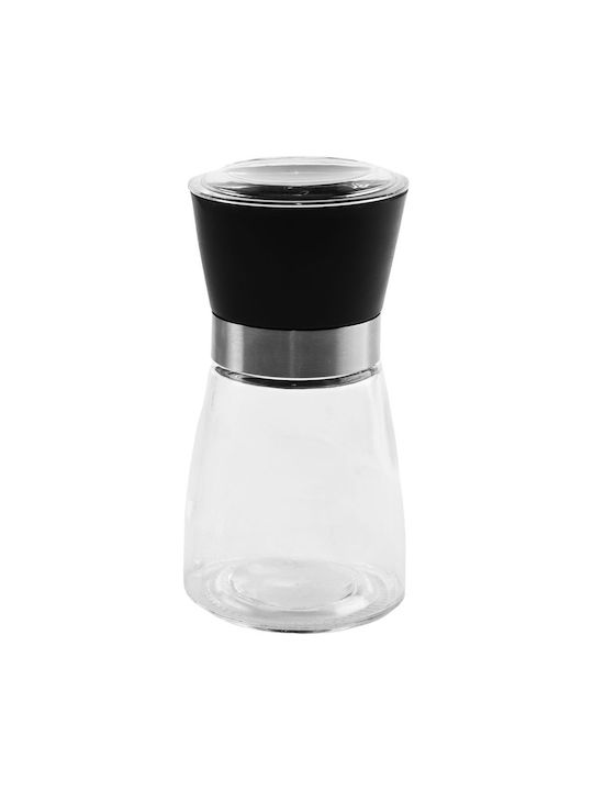Excellent Houseware Handbuch Salz Mühle Glas in Schwarz Farbe 13cm