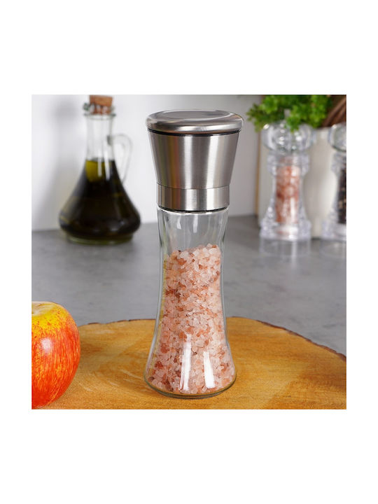 Excellent Houseware Χειροκίνητος Μύλος Πιπεριού Inox σε Ασημί Χρώμα 19cm
