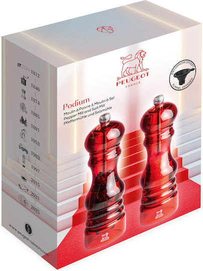 Peugeot Rasnita Manuală De Sare Din Plastic Roșie 18cm