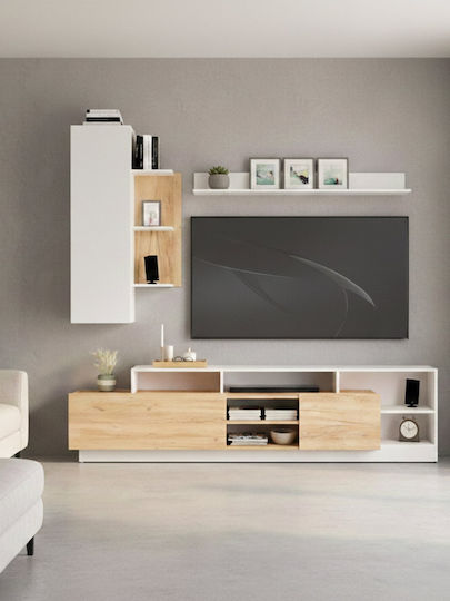 Emina Living Room TV Unit Beige L210xW42xH210cm