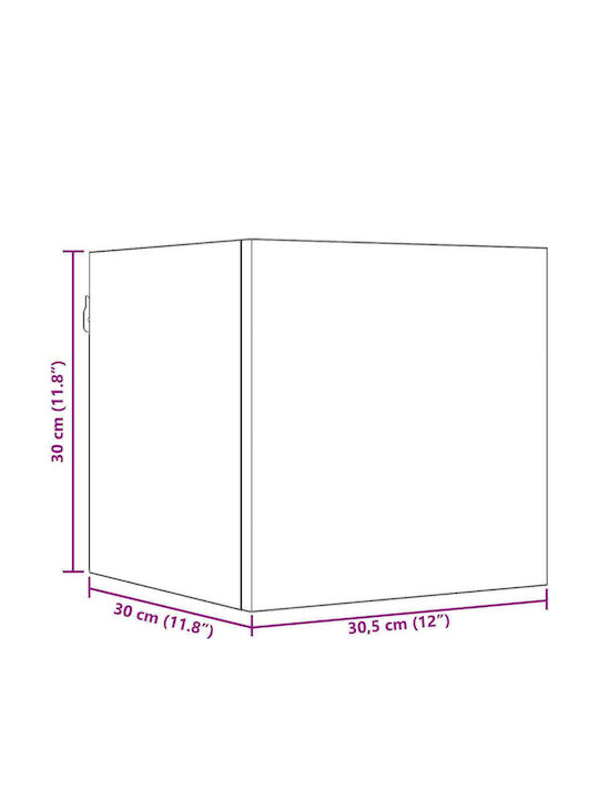 vidaXL Wohnzimmer TV-Einheit Schwarze Eiche M60xB30xH30cm