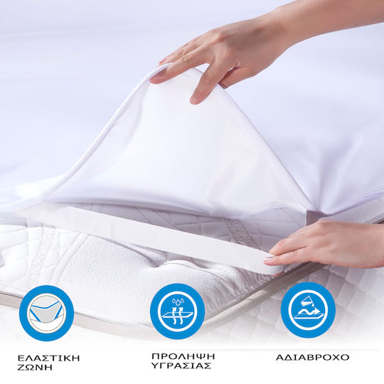 Dimcol Waterproof Bed Mattress Protector Cotton with Elastic Straps 70x140cm