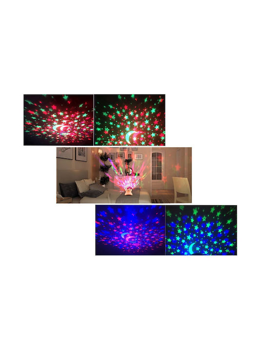 Verk Group Kinder Tischlampe Projektor mit Sternenprojektion Rosa 13x11cm