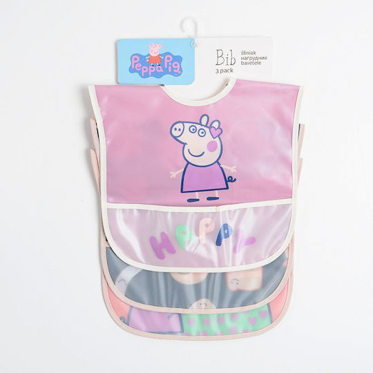 Cool Club Waterproof Plastic Baby Bib with Elastic Neck Opening with Pocket 3pcs