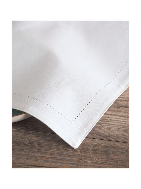 Rythmos Inez Platzdeckchen Stoff Weiß 50x30cm 1Stück
