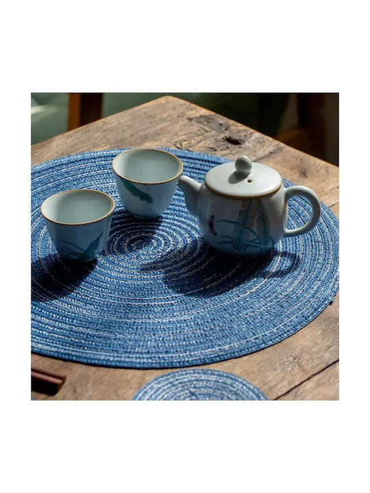 Lalos 4440 Placemat Round Wicker Blue 18cm 1pcs
