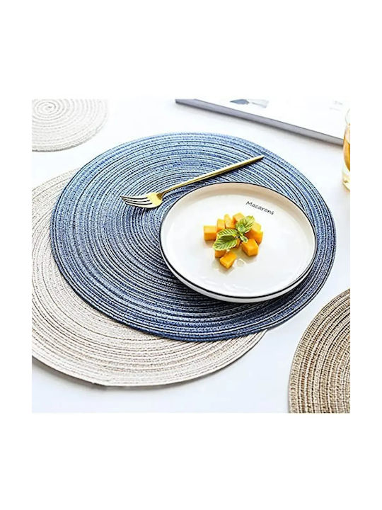 Lalos 4440 Placemat Round Wicker Blue 18cm 1pcs
