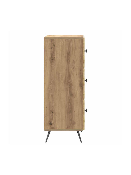 Wooden Storage Drawers with 3 Drawers L33xW34.5xH90cm