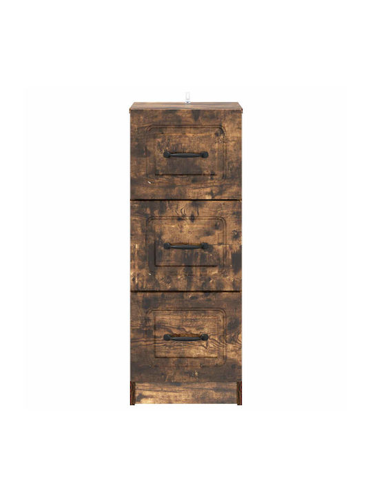 Wooden Storage Drawers with 3 Drawers L33xW34.5xH87cm
