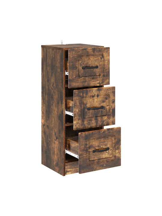 Wooden Storage Drawers with 3 Drawers L33xW34.5xH87cm