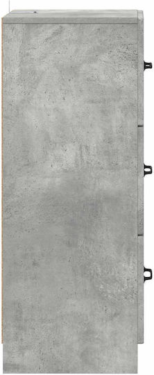 Sertar De Depozitare Din Lemn Cu 3 Sertare M33xL34.5xÎ87cm