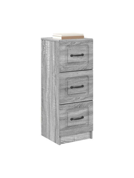 Wooden Storage Drawers with 3 Drawers L33xW34.5xH87cm