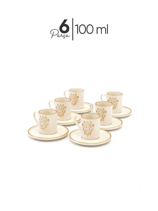 SteweHome SteweHome Weihnachtliches Tischgeschirr Becher Porzellan Bäume 100ml 12 Stück