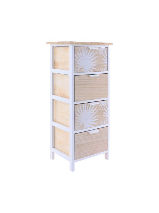 Wooden Storage Drawers with 4 Drawers L37.5xW27.5xH86cm