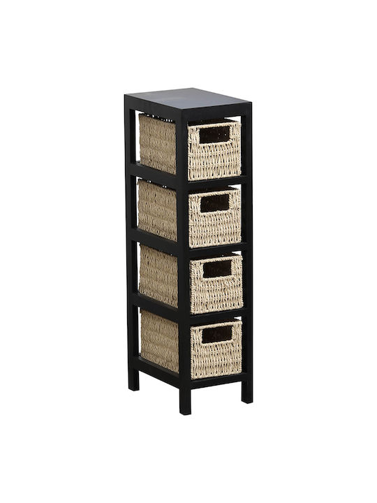 Wooden Storage Drawers with 4 Drawers L17xW24xH65cm