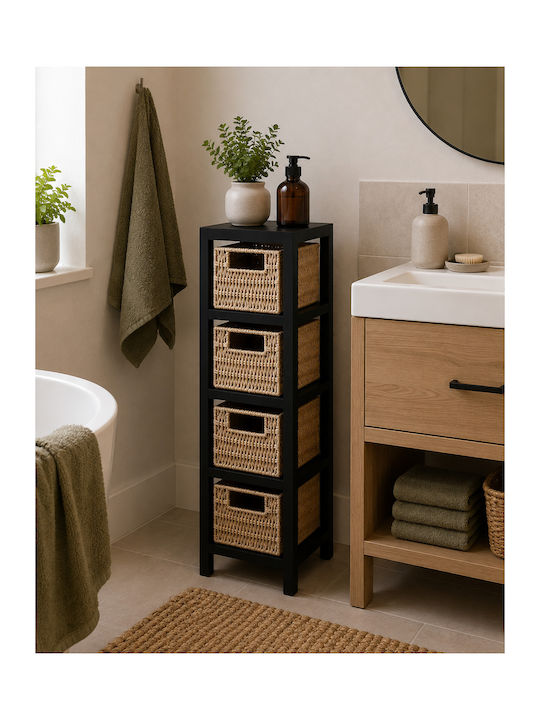 Wooden Storage Drawers with 4 Drawers L17xW24xH65cm