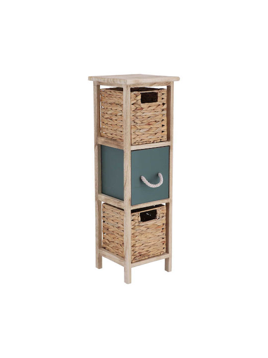 Storage Drawers from Wood & Wicker with 3 Drawers L25xW25xH77cm