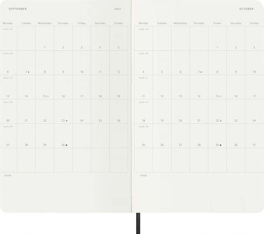 Moleskine Classic Planner 2026 2027 Weekly Notes 18 Month Black Large 13x21 Soft Cover 8056999279820