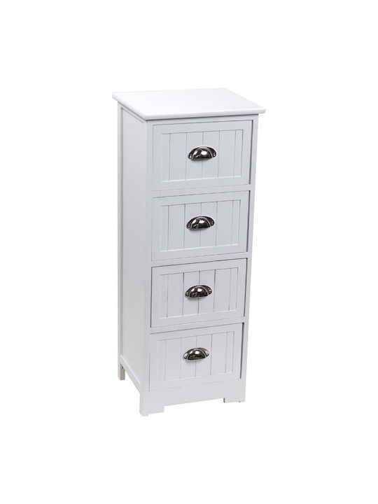 Wooden Storage Drawers with 4 Drawers L35xW30xH90cm