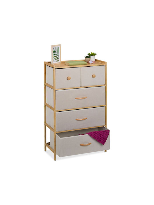 Sertar De Depozitare Din Lemn Metal Și Țesătură L58xL32.5xÎ94cm