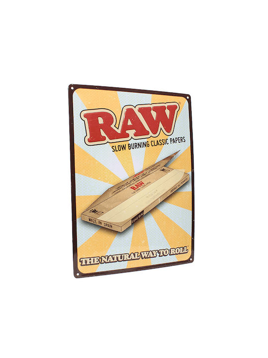 Raw Διακοσμητική Πινακίδα Χειροποίητη από Μέταλλο 42x31cm