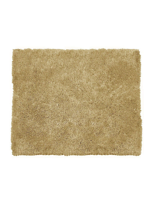 Estia Неслизащо Бански килим Памук Правоъгълена Fluffy 02-7393 Бежов 50x80бр